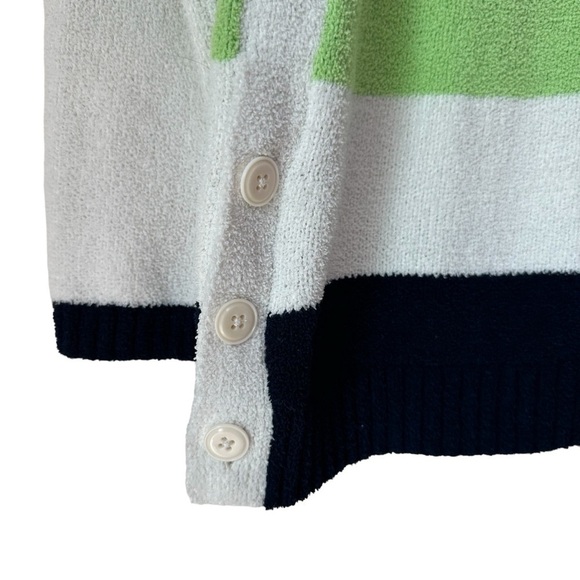 Talbots White, Green, Navy Summer Long Sleeve Sweater, Large Petite - Picture 10 of 10
